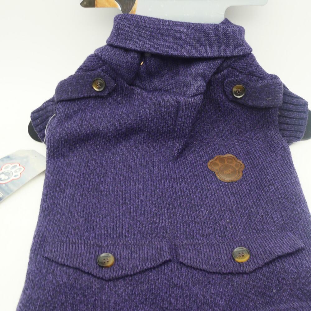 NEW Canada Pooch Brave the Elements Cargo Cardigan Sweater Blue 20" 33-40 lbs